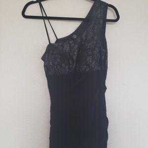 One Shoulder Black Bodycon Dress